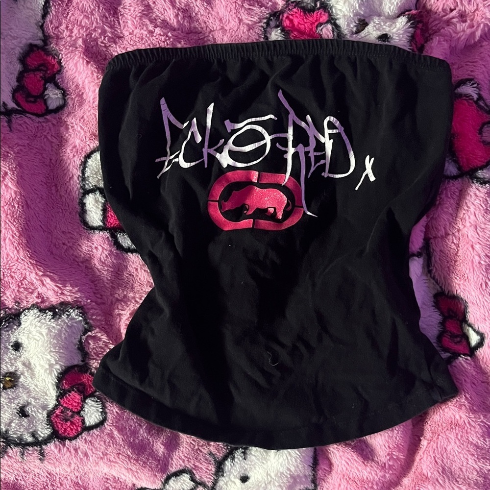 Ecko red black and pink sparkley tube top